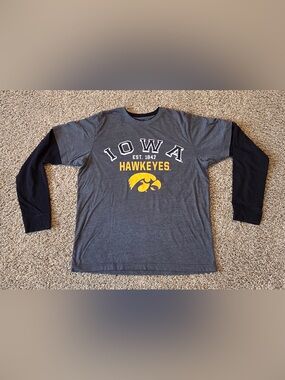 Men’s Large Campus Heritage Dark Heather Gray Iowa T Shirt